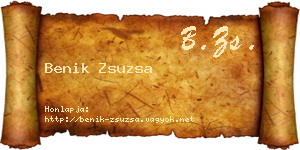 Benik Zsuzsa névjegykártya